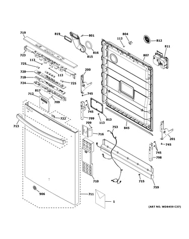Escutcheon & door assembly