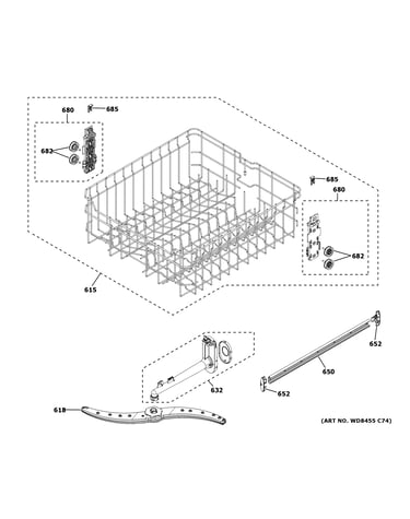 Upper rack assembly