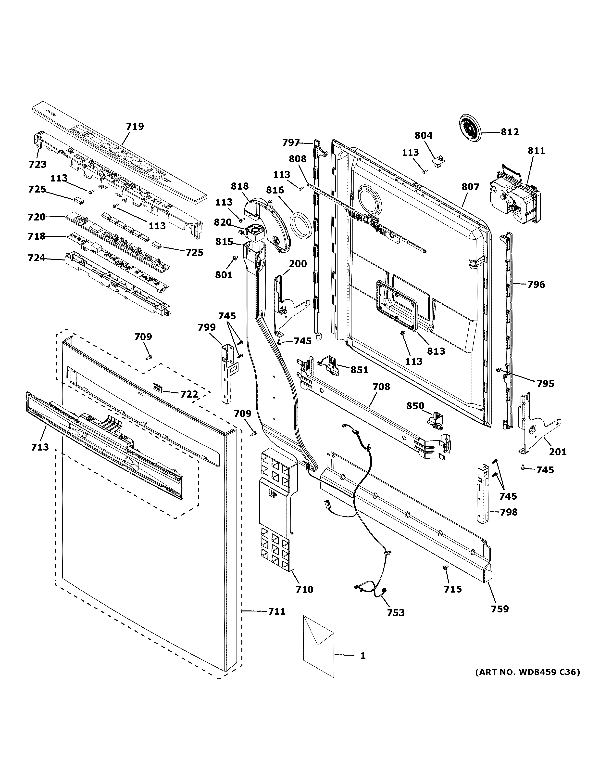 ESCUTCHEON & DOOR ASSEMBLY