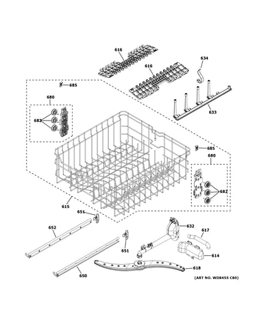 Upper rack assembly