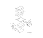 GE CSB48WSKCSS fresh food shelves diagram