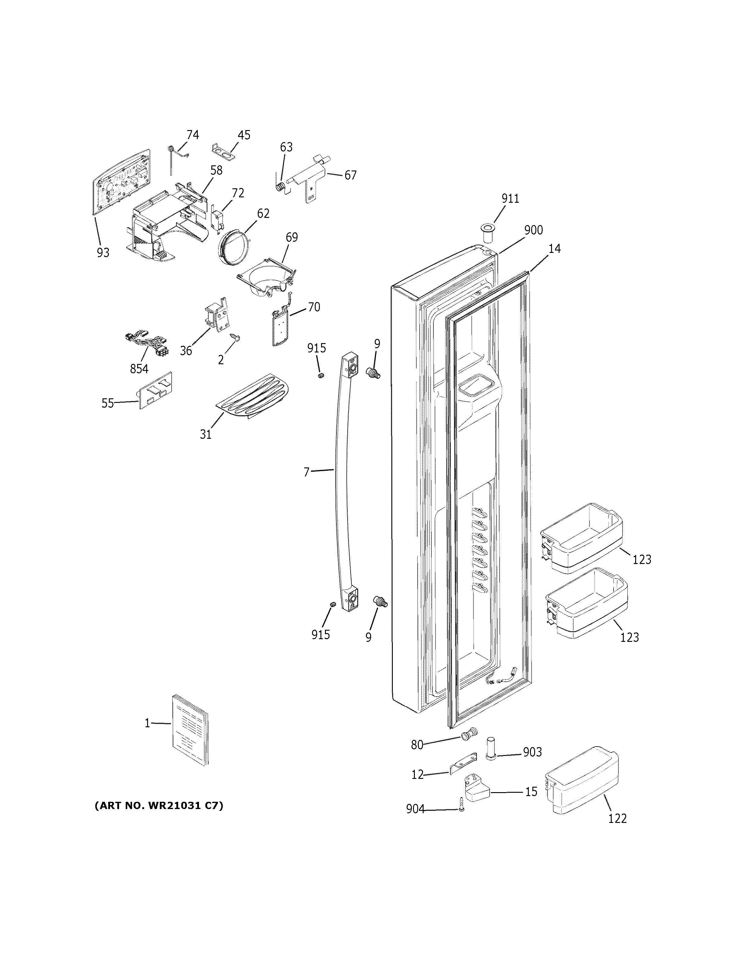 Freezer door