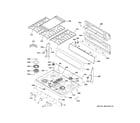 GE P2B940SEJ7SS control panel & cooktop diagram