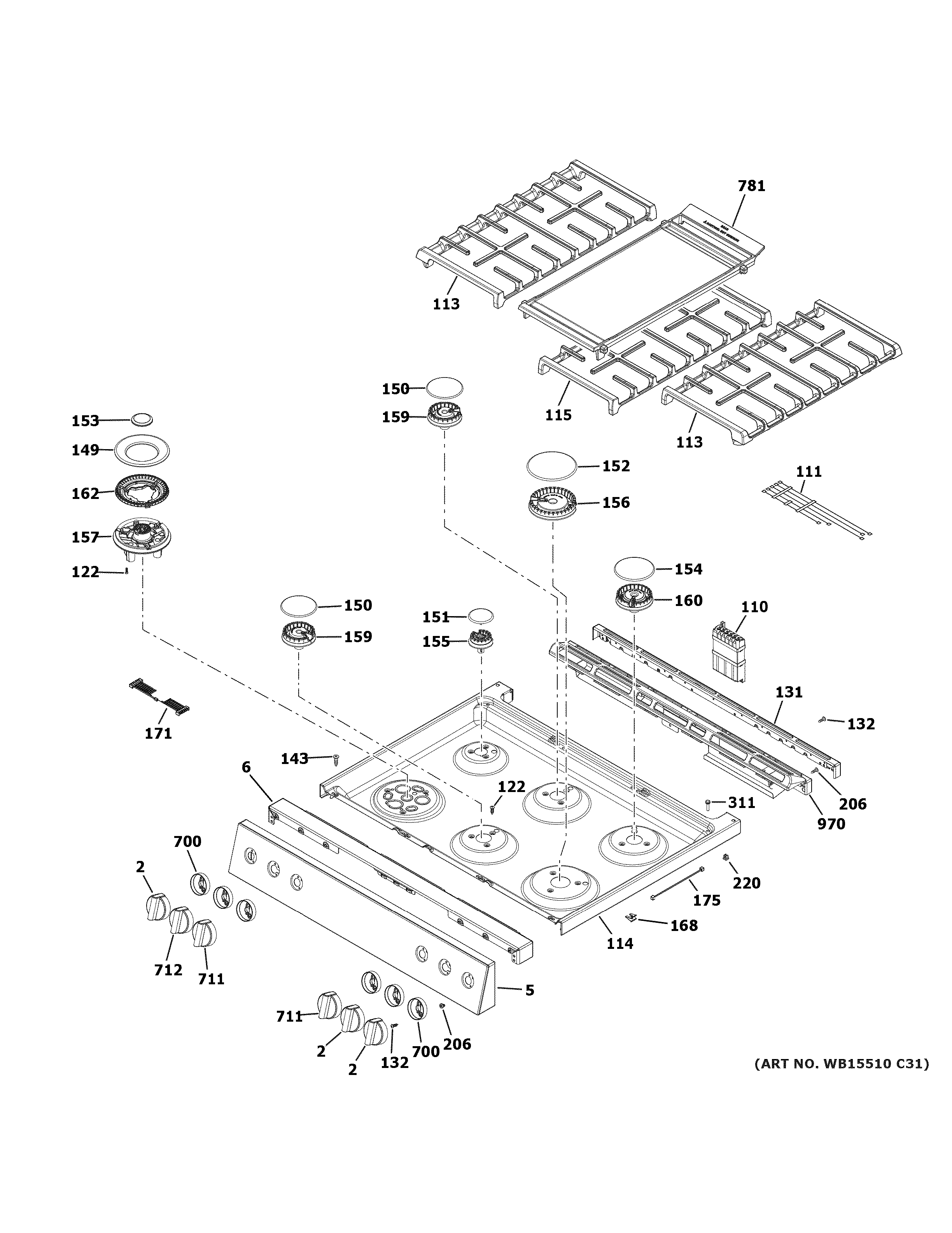 CONTROL PANEL & COOKTOP