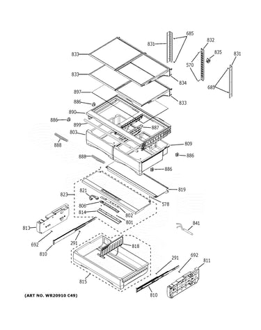 Fresh food shelves