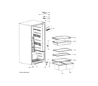 GE FUF21DLRBWW cabinet & shelves diagram