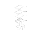 GE XRS18GGAEBB fresh food shelves diagram