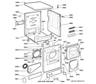 GE DSKS433EB6WW backsplash, cabinet & front panel diagram