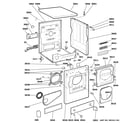 GE DSKP333EC6WW backsplash, cabinet & front panel diagram