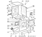 GE DSKS333EC6WW backsplash, cabinet & front panel diagram