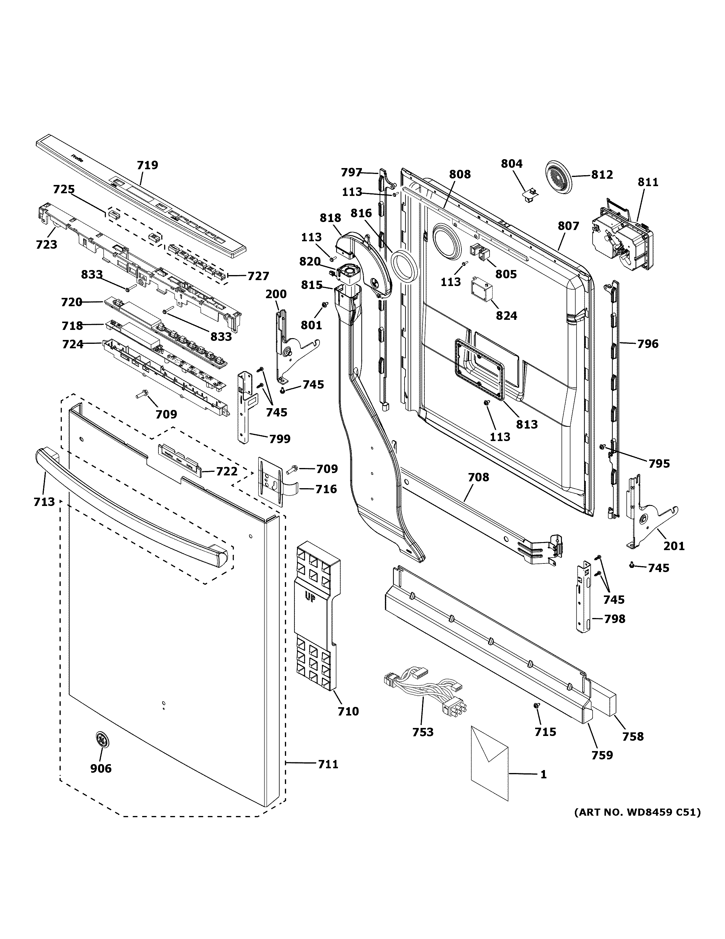 Escutcheon & door assembly