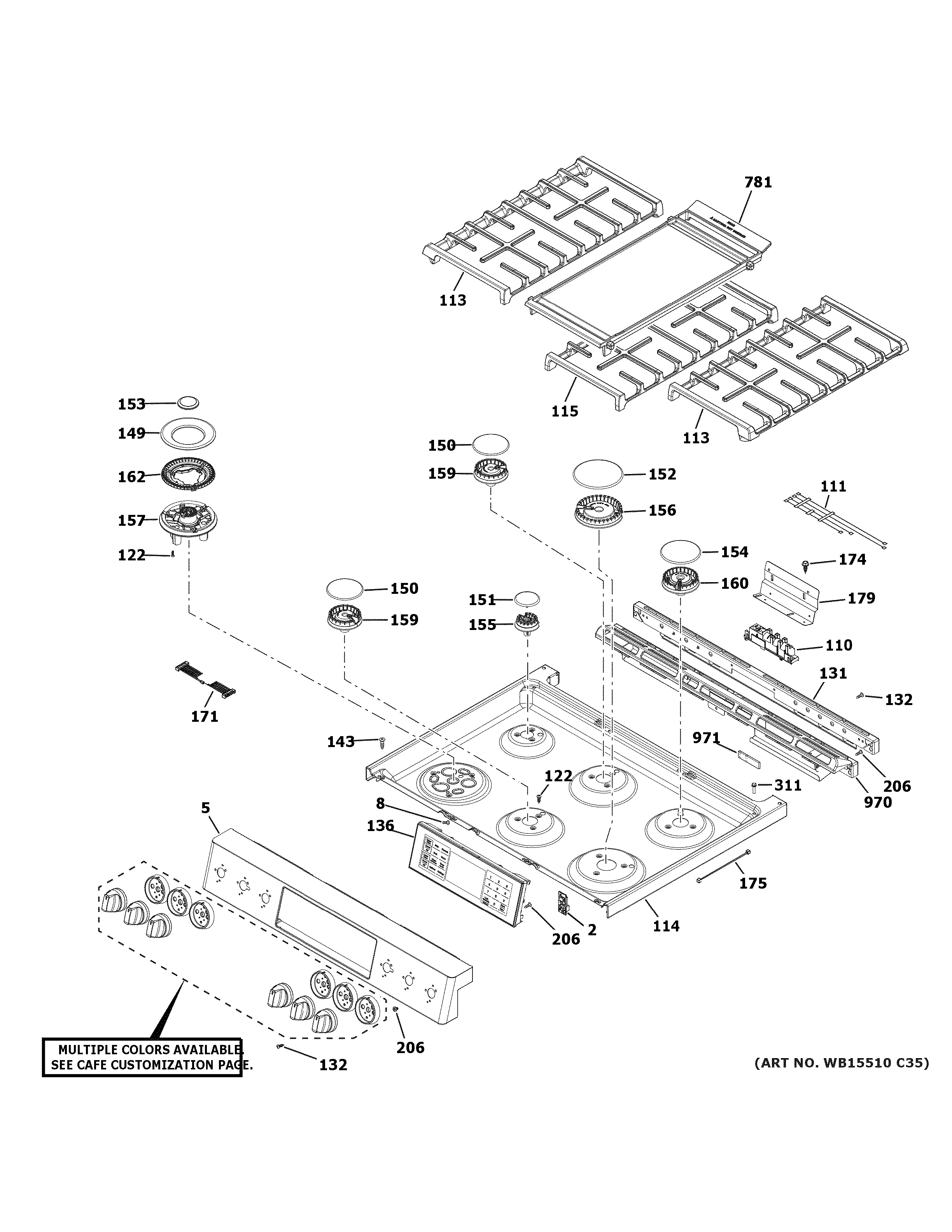 CONTROL PANEL & COOKTOP