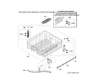 GE GDF535PGR1WW upper rack assembly diagram