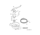 GE GDF630PSM1SS sump & filter assembly diagram