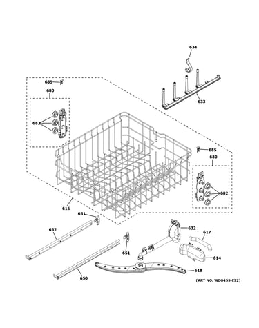 Upper rack assembly