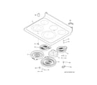 GE JB655DK7WW cooktop diagram