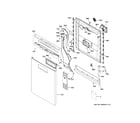 Haier QDP555SBN2TS escutcheon & door assembly diagram