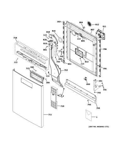 Escutcheon & door assembly