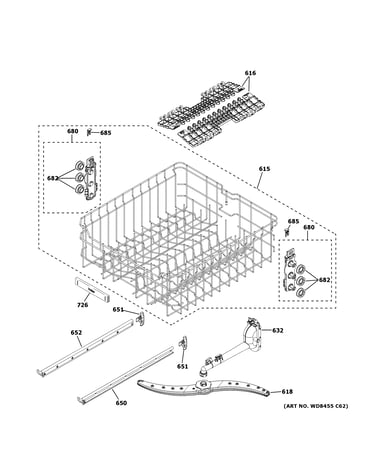 Upper rack assembly