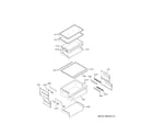 GE CSB48WP2RBS1 fresh food shelves diagram