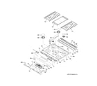 GE JGS760FP3DS control panel & cooktop diagram