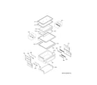 GE ZISS420NPBSS fresh food shelves diagram