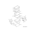 GE PSB48YSRBSS fresh food shelves diagram