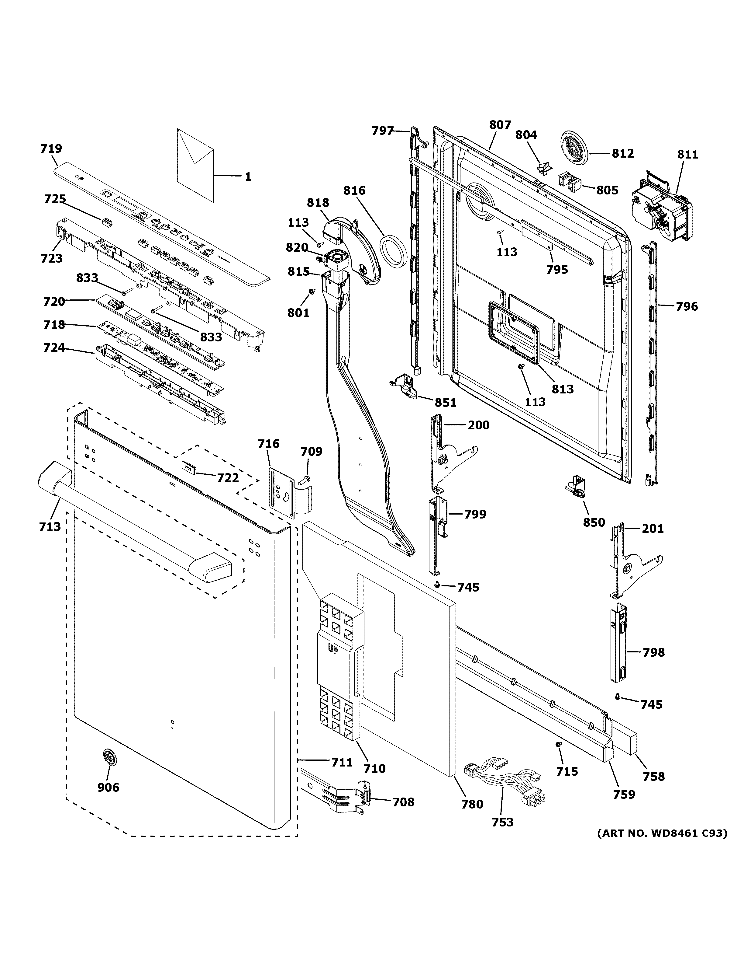 Escutcheon & door assembly
