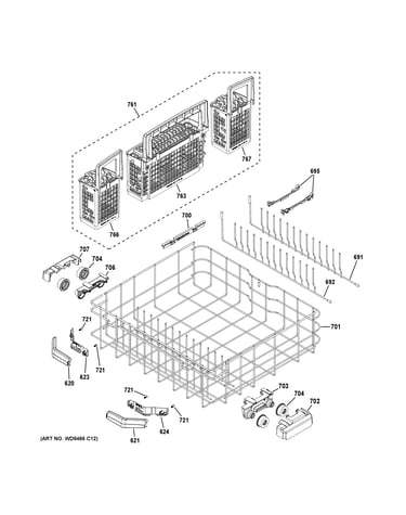 Lower rack assembly