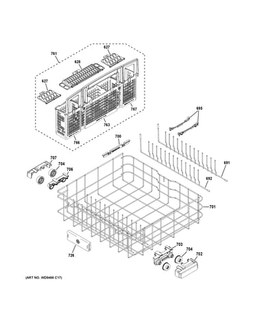 Lower rack assembly