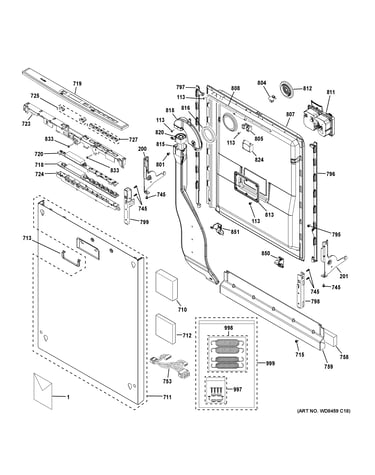 Escutcheon & door assembly