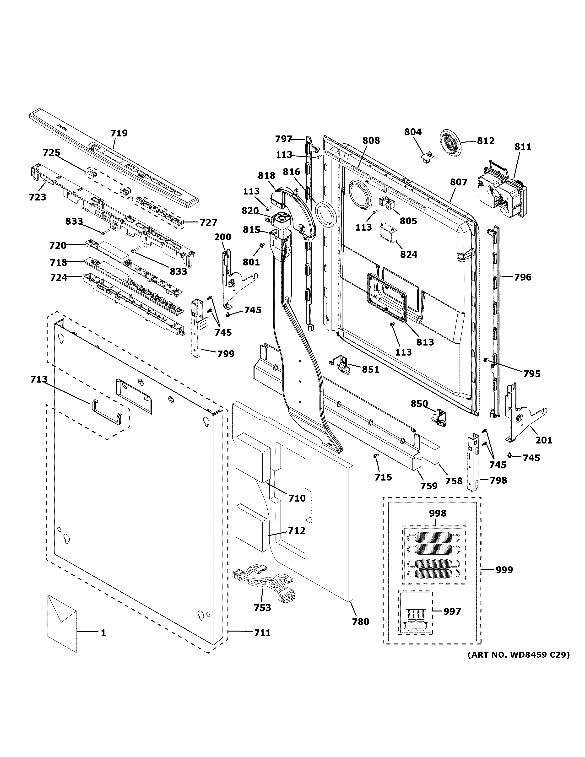 Escutcheon & door assembly