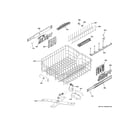 GE PDT760SIF5II upper rack assembly diagram