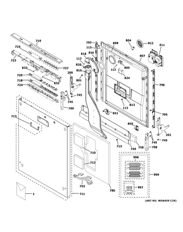 Escutcheon & door assembly