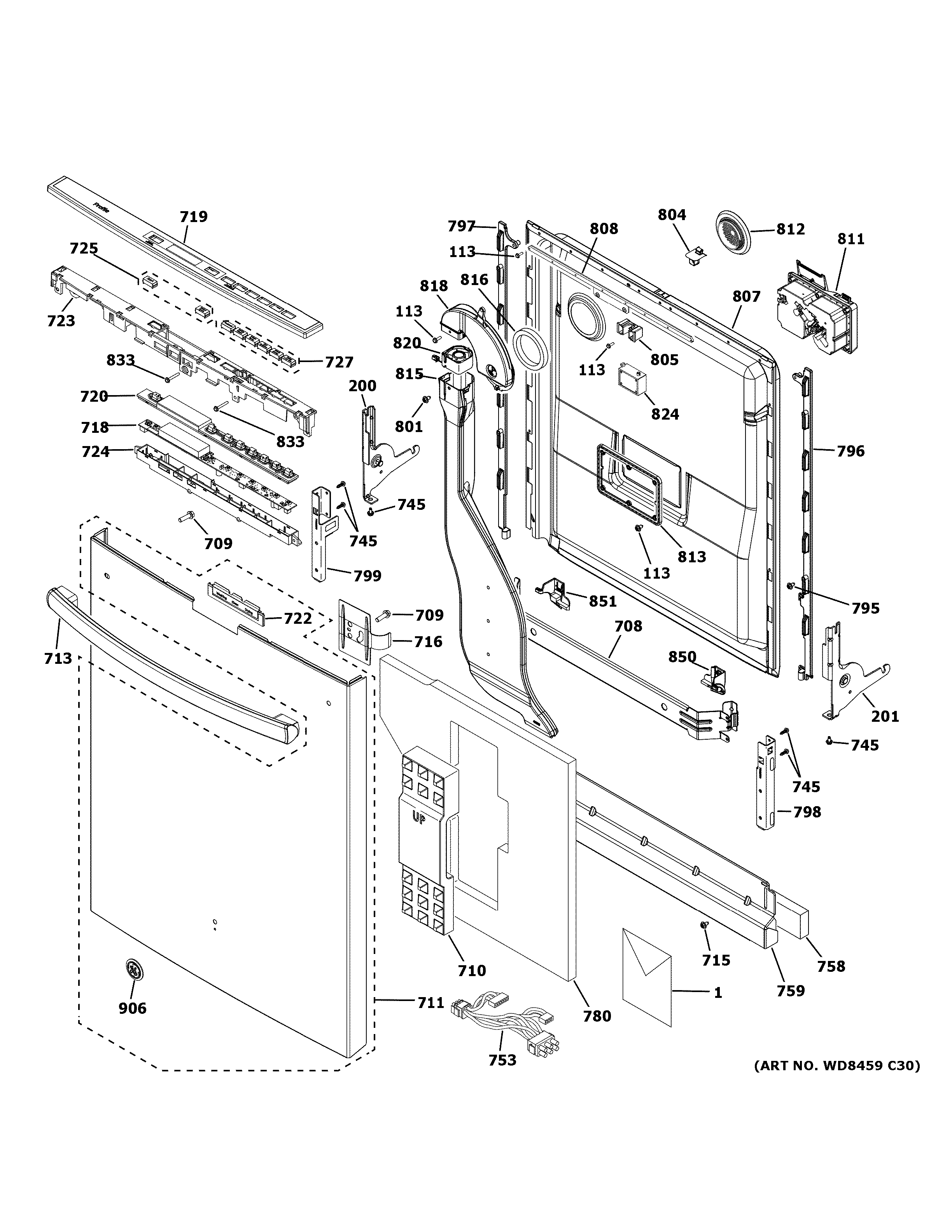Escutcheon & door assembly