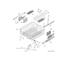 GE PDT825SGJ0WW upper rack assembly diagram