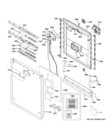 Escutcheon & door assembly