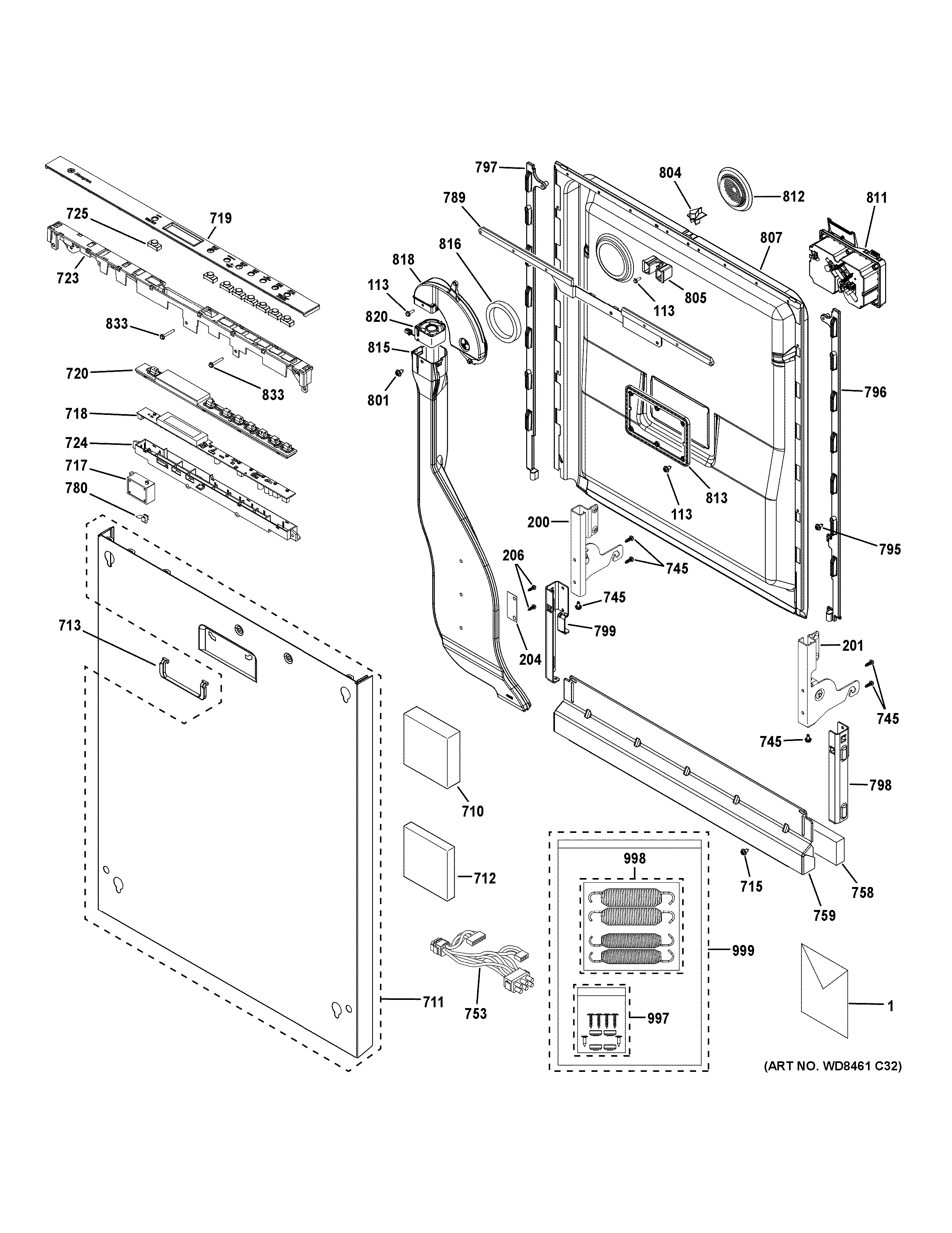 Escutcheon & door assembly