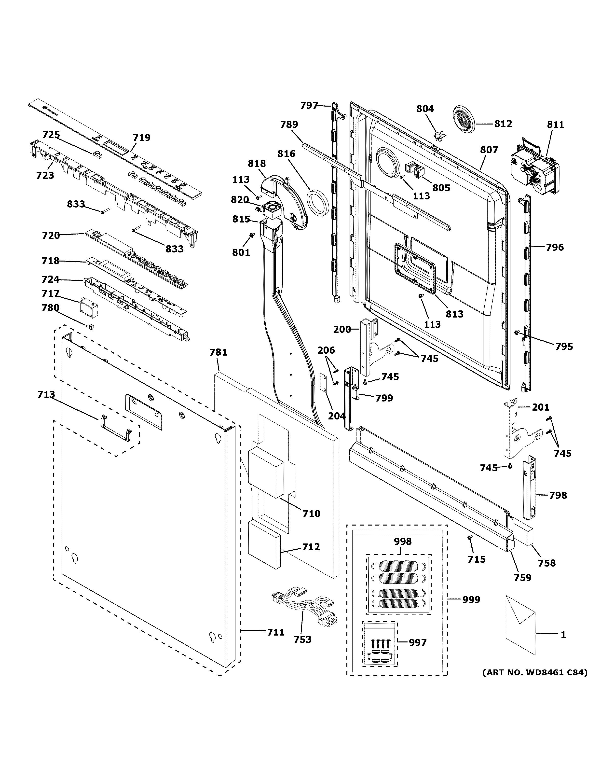 Escutcheon & door assembly