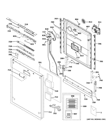 Escutcheon & door assembly