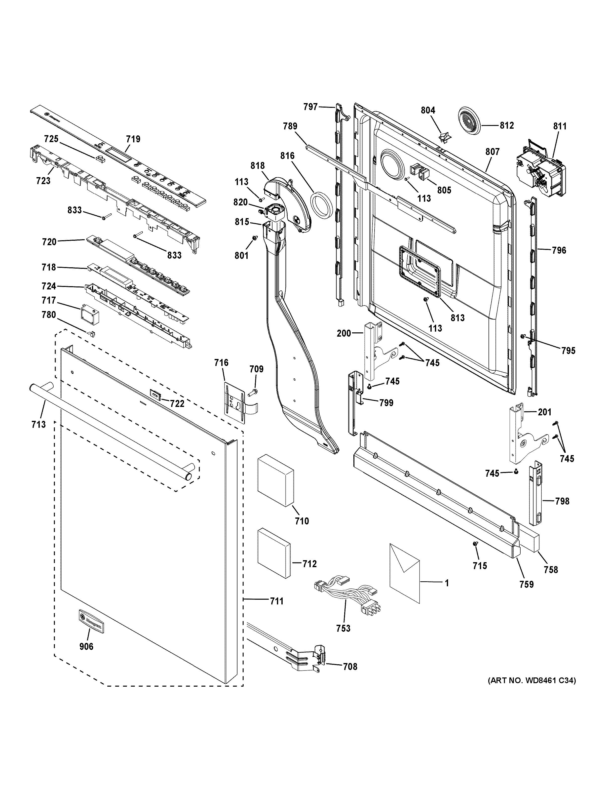 Escutcheon & door assembly