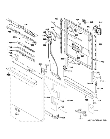 Escutcheon & door assembly