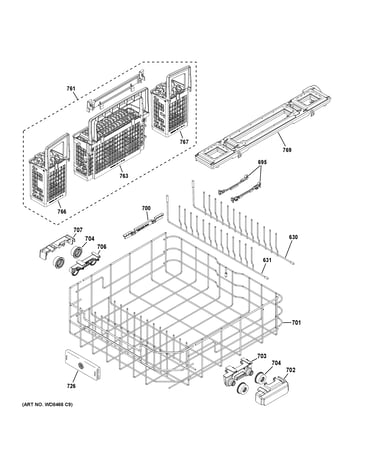 Lower rack assembly