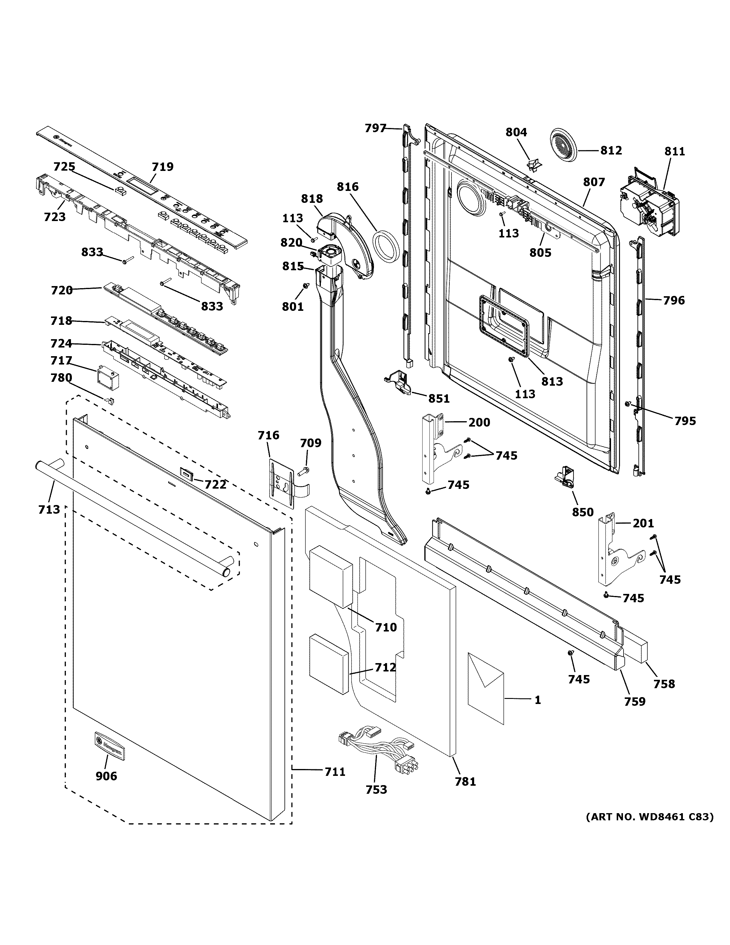 Escutcheon & door assembly
