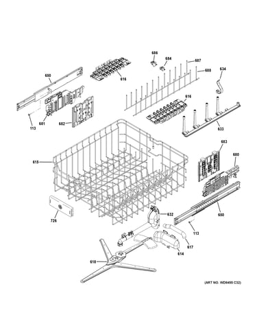 Upper rack assembly