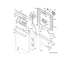 GE PDT845SSJ2SS escutcheon & door assembly diagram