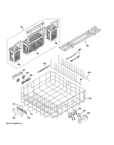 Lower rack assembly