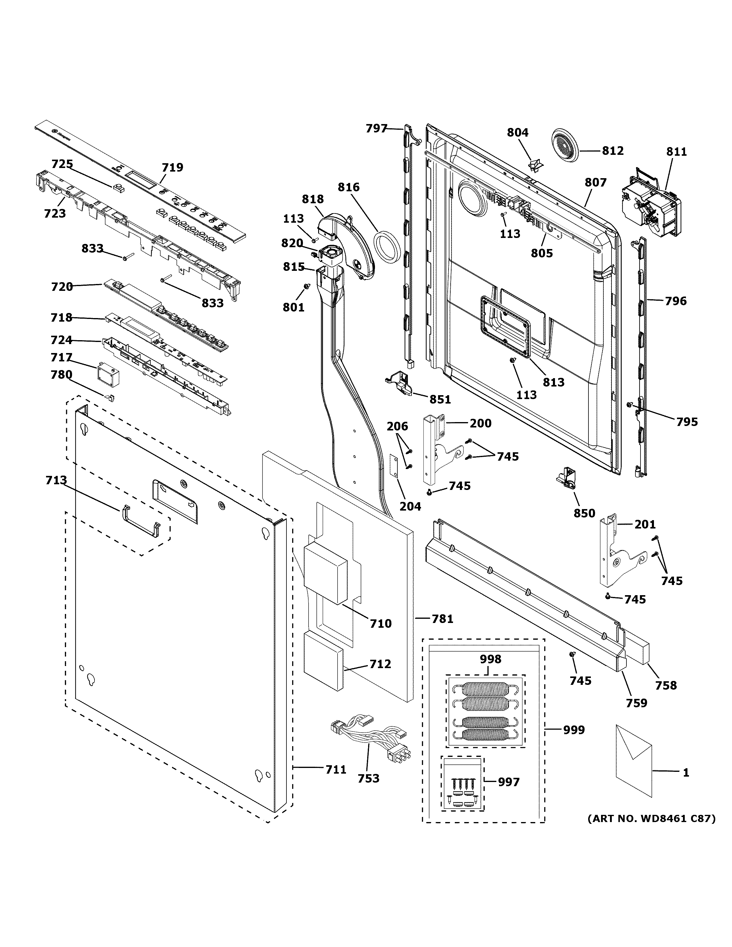 Escutcheon & door assembly