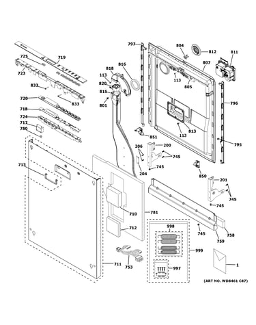Escutcheon & door assembly