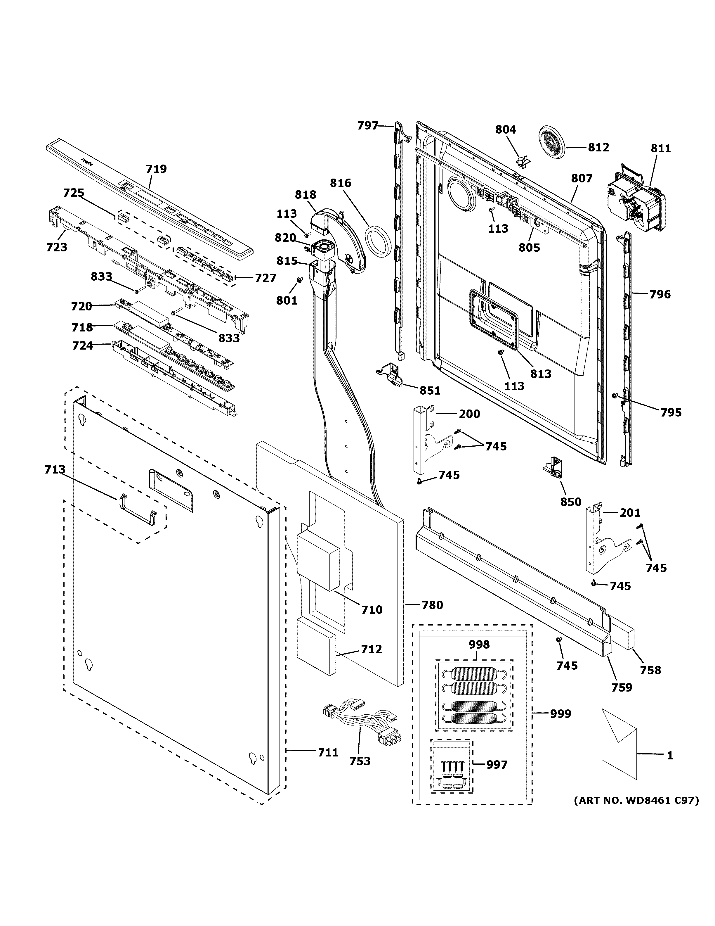 Escutcheon & door assembly